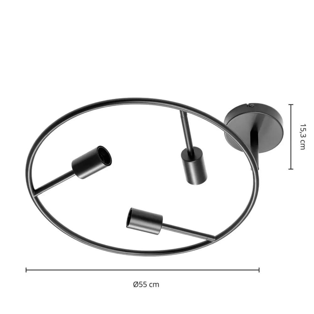 Lucande Loftlamper>Linnard loftlampe af stål, 3 lyskilder