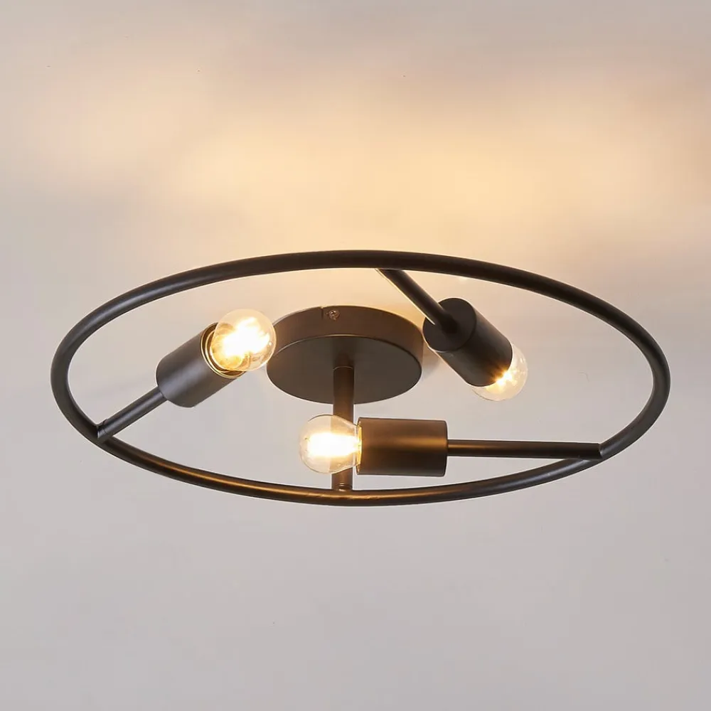 Lucande Loftlamper>Linnard loftlampe af stål, 3 lyskilder