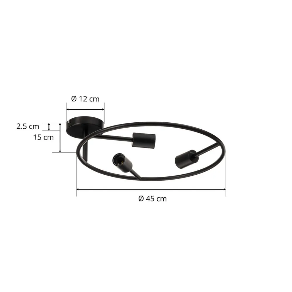 Lucande Loftlamper>Linnard loftlampe af stål, 3 lyskilder