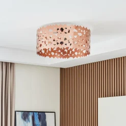 Lucande loftlampe Aeloria, kobber, jern, Ø 50 cm, E27