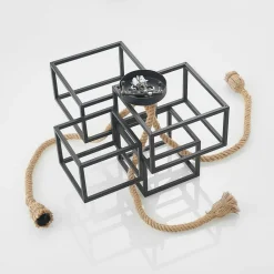 Lucande loftlampe Andrik, 44 cm, 3 lyskilder, hampereb, metal