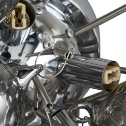 Lucande loftlampe Diborah, røggrå, glas, Ø 50 cm, G9