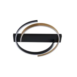 loftlampe Natsuma, sort/guld, metal, Ø 50 cm^Lucande New