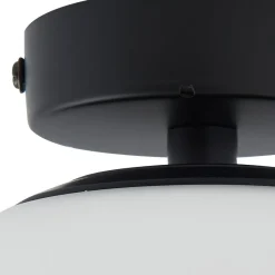 loftslampe Bidolo, sort, glas, Ø 15 cm, IP44^Lucande Discount