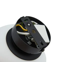 loftslampe Bidolo, sort, glas, Ø 15 cm, IP44^Lucande Discount