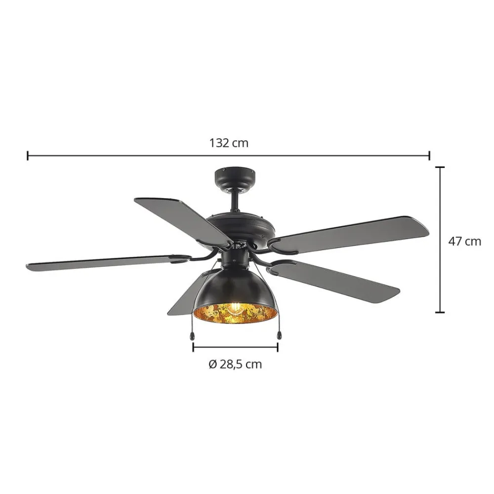 Lucande Loftventilatorer>loftventilator med lys Shamoian, støjsvag, Ø 130 cm