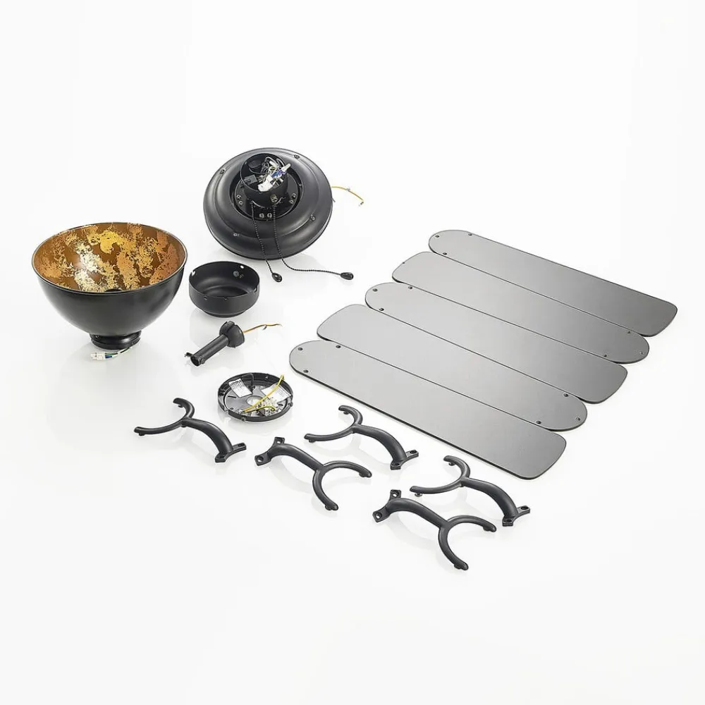 Lucande Loftventilatorer>loftventilator med lys Shamoian, støjsvag, Ø 130 cm