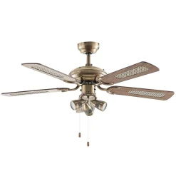 loftventilator med lys Anariki, lydløs, messing^Lucande Discount