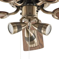 loftventilator med lys Anariki, lydløs, messing^Lucande Discount