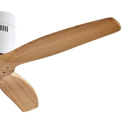 Lucande loftventilator Vindur, hvid/træ, DC, støjsvag