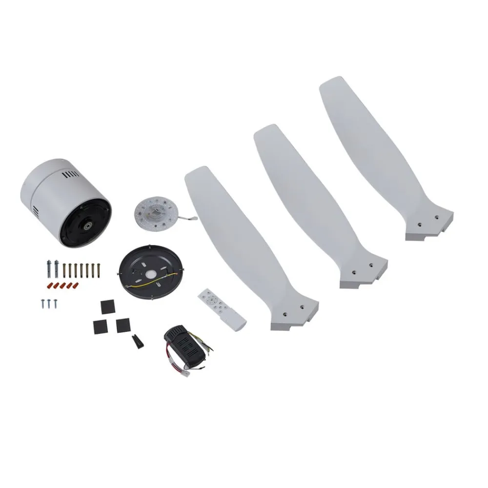 Lucande loftventilator Vindur, hvid, DC, støjsvag, Ø 132 cm