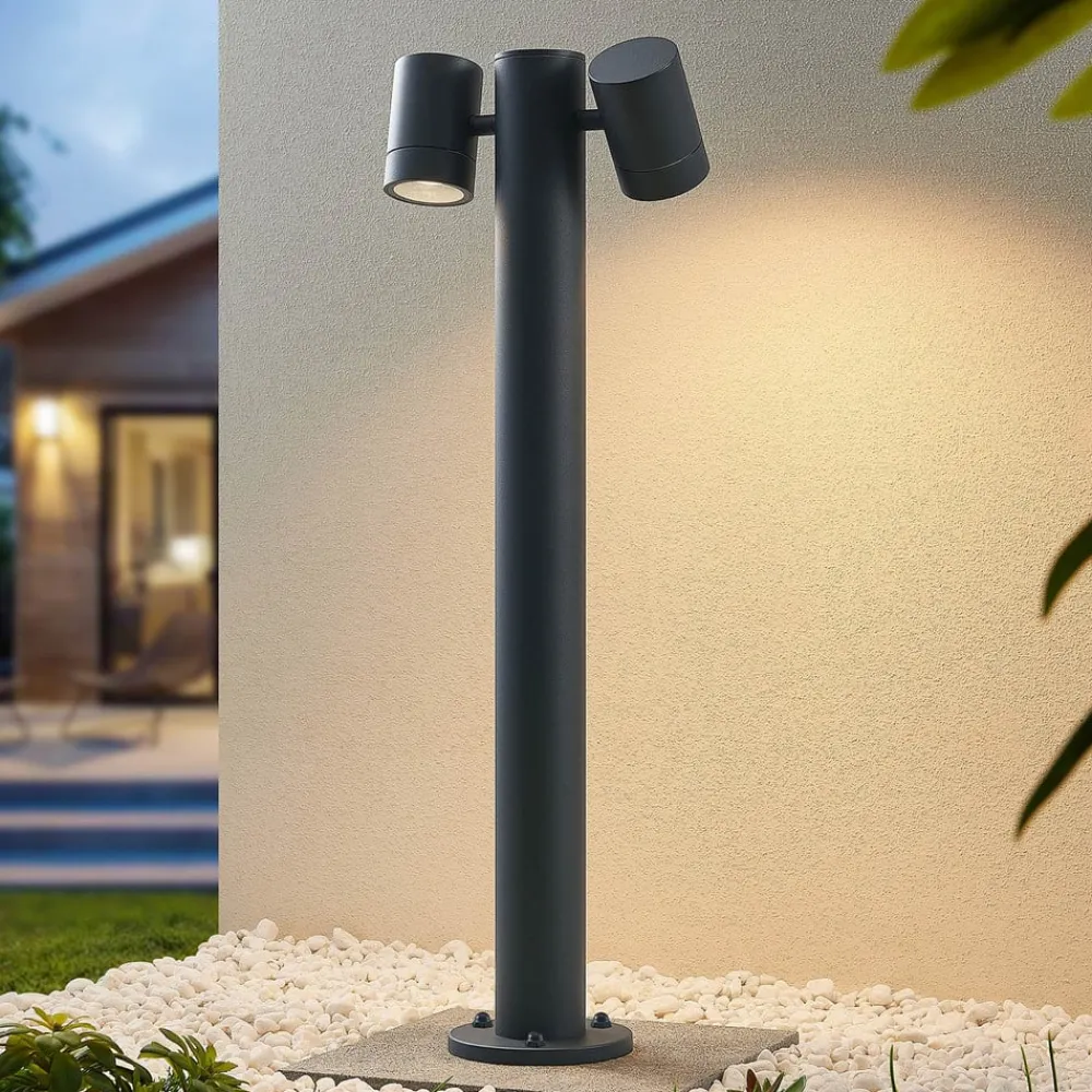 Lucande Terrassebelysning|Gadebelysning>Maloney pullert, 2 lyskilder, 75 cm, antracit