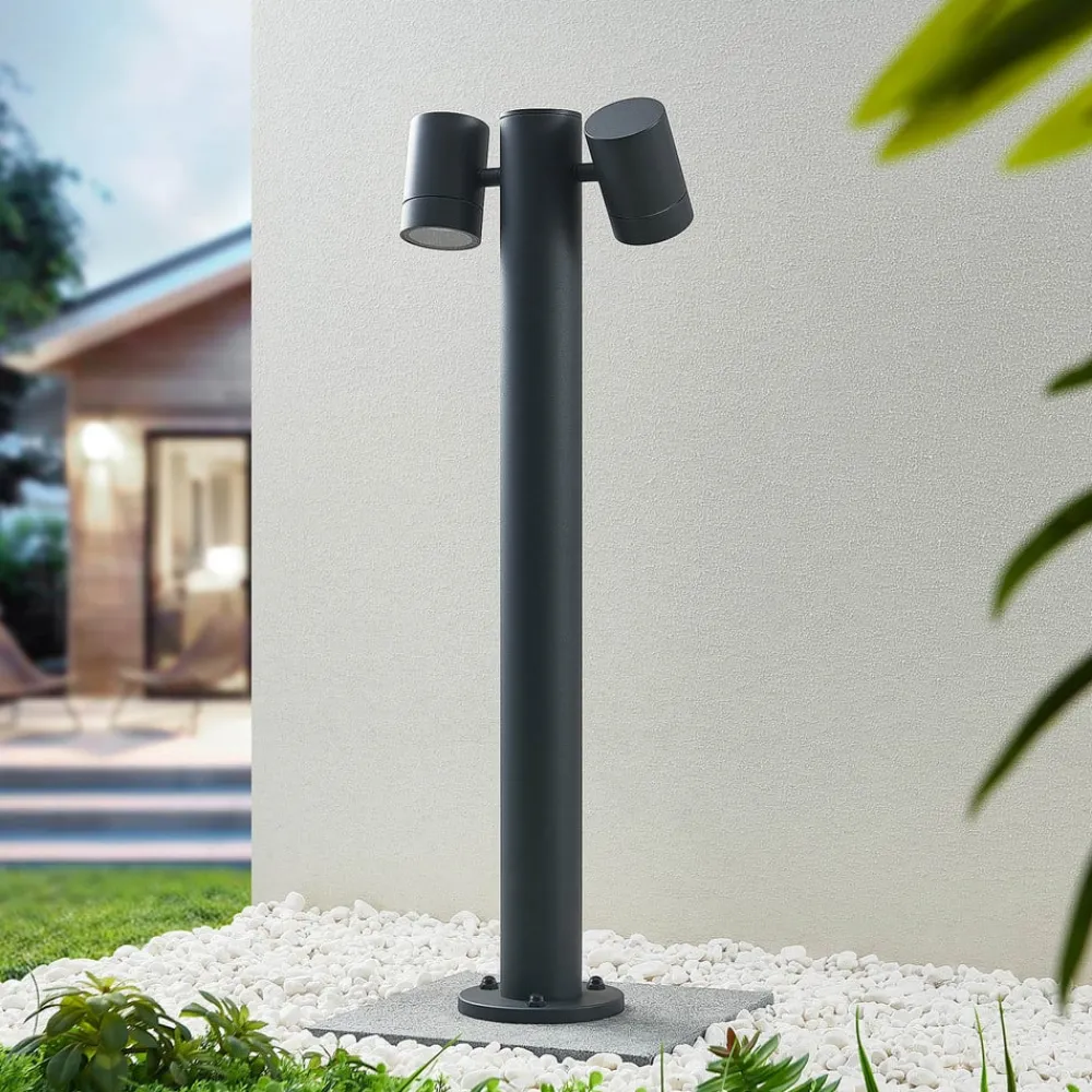 Lucande Terrassebelysning|Gadebelysning>Maloney pullert, 2 lyskilder, 75 cm, antracit