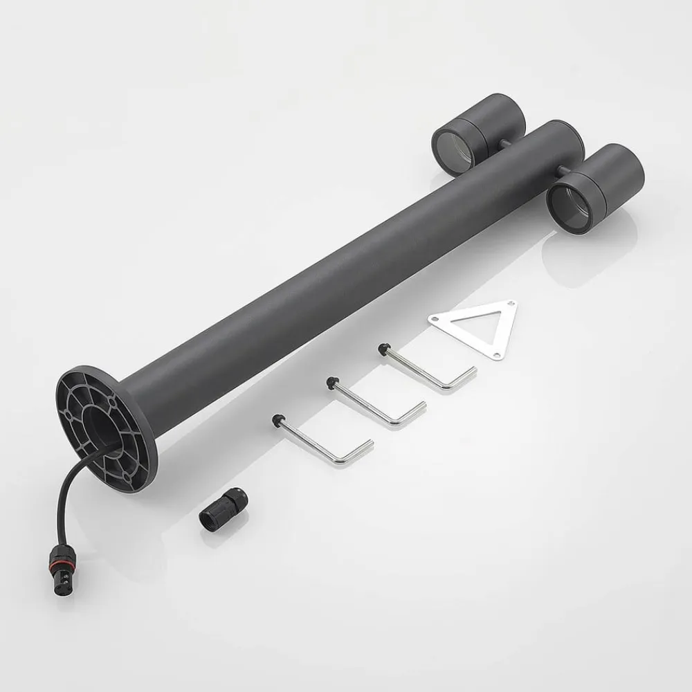 Lucande Terrassebelysning|Gadebelysning>Maloney pullert, 2 lyskilder, 75 cm, antracit