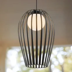 Marrin udendørs hængelampe, sort, metal, Ø 31 cm^Lucande Online