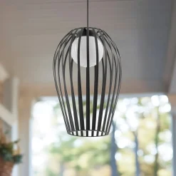 Marrin udendørs hængelampe, sort, metal, Ø 31 cm^Lucande Online