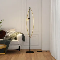 Lucande Gulvlamper|Gulvlamper>Matwei LED-gulvlampe, oval, messing