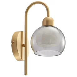 Lucande Mylah væglampe med glasskærm, messing