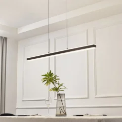 Lucande Pendellamper|Pendellamper>Pendolo LED-hængelampe, sort, aluminium, 120 cm