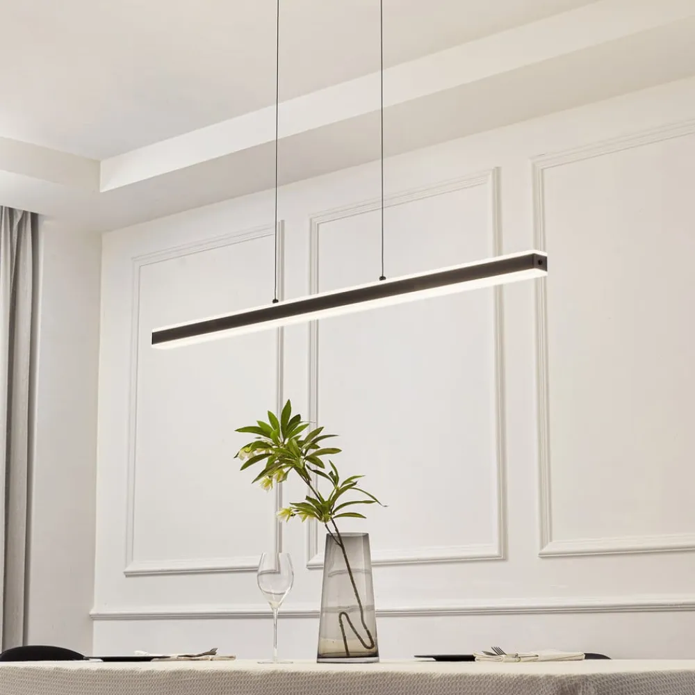 Lucande Pendellamper|Pendellamper>Pendolo LED-hængelampe, sort, aluminium, 120 cm