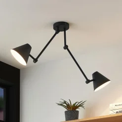 Lucande Loftlamper|Loftlamper>Phina loftlampe i sort, 2 lyskilder