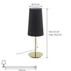 Lucande Pordis-bordlampe, messing-sort