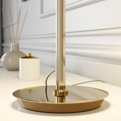 Lucande Pordis-bordlampe, messing-sort