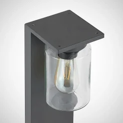 Lucande Semka vejlampe, 65 cm, antracit, glas, aluminium