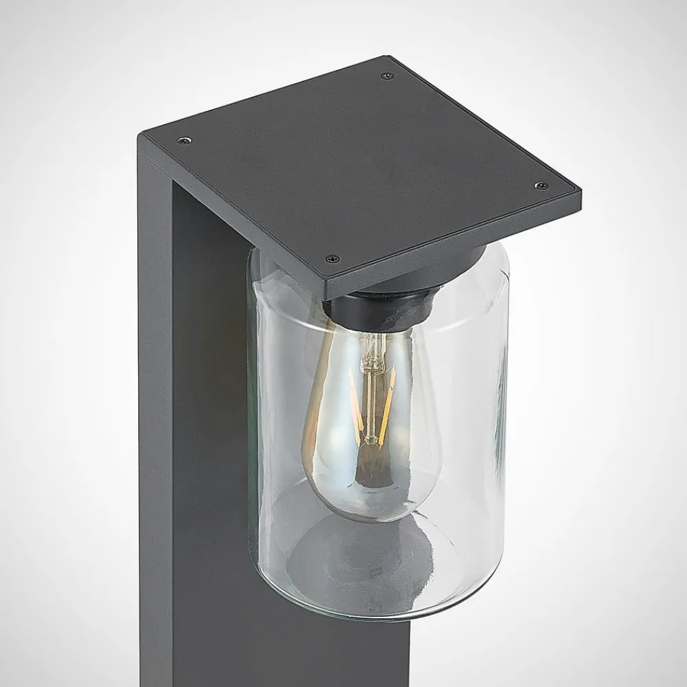 Lucande Semka vejlampe, 65 cm, antracit, glas, aluminium