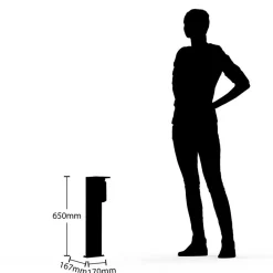 Lucande Semka vejlampe, 65 cm, antracit, glas, aluminium