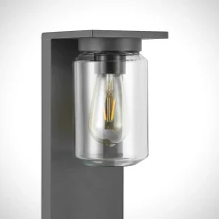 Lucande Semka vejlampe, 65 cm, antracit, glas, aluminium