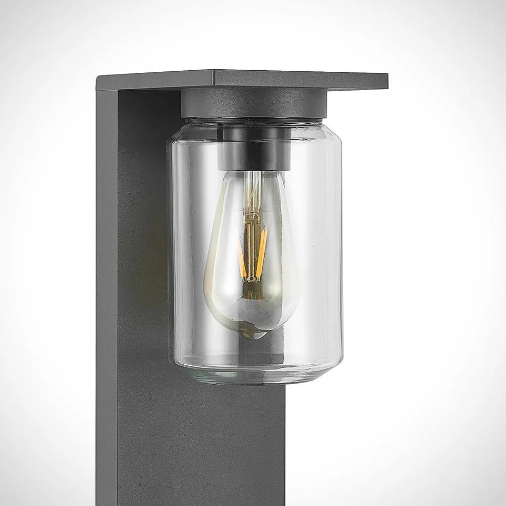 Lucande Semka vejlampe, 65 cm, antracit, glas, aluminium