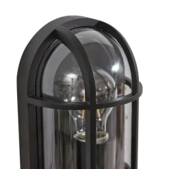 Lucande Serine udendørs væglampe, 27,1 cm, sort, aluminium