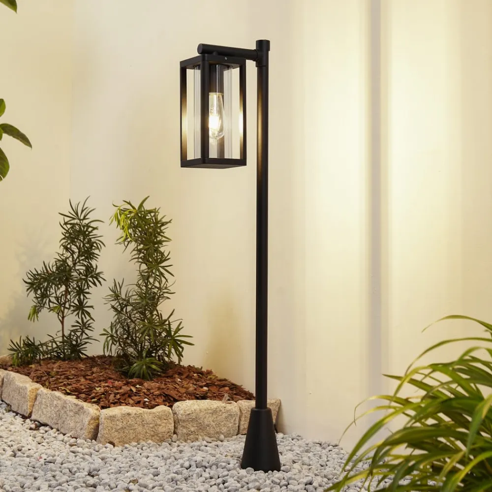 Lucande Gadebelysning>Siveta vejlampe, 100 cm høj, sort, E27, IP65