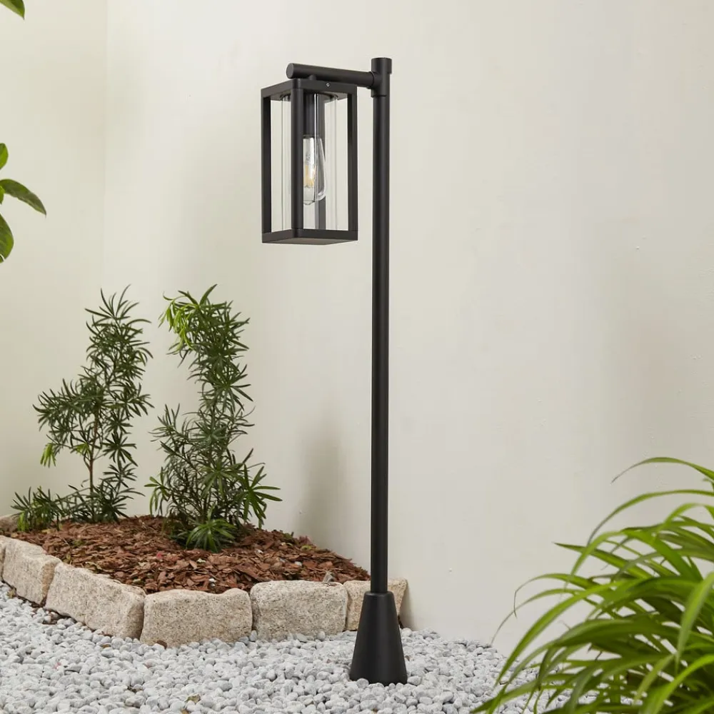 Lucande Gadebelysning>Siveta vejlampe, 100 cm høj, sort, E27, IP65