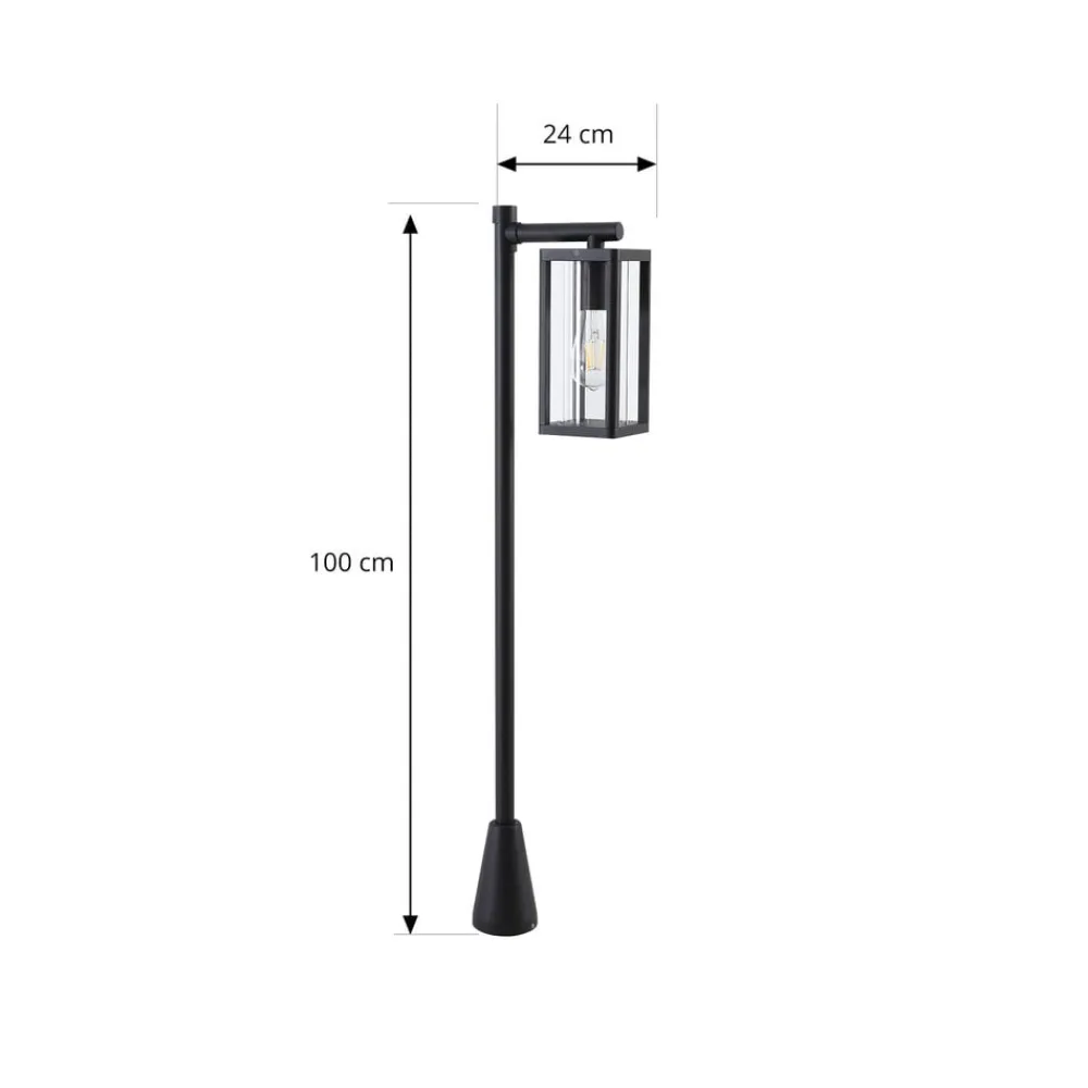 Lucande Gadebelysning>Siveta vejlampe, 100 cm høj, sort, E27, IP65