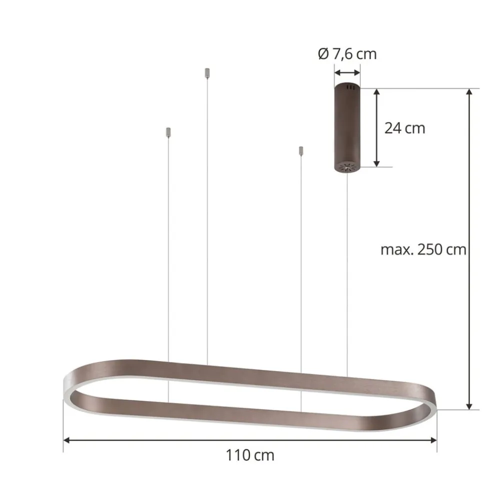 Lucande Pendellamper|Pendellamper>Smart LED-hængelampe Melinay, kaffe, CCT, Tuya