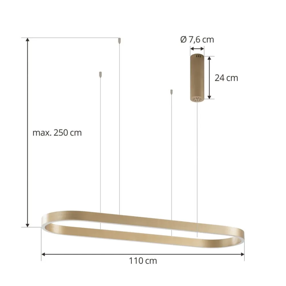 Smart LED-hængelampe Melinay, guld, CCT, Tuya^Lucande Clearance