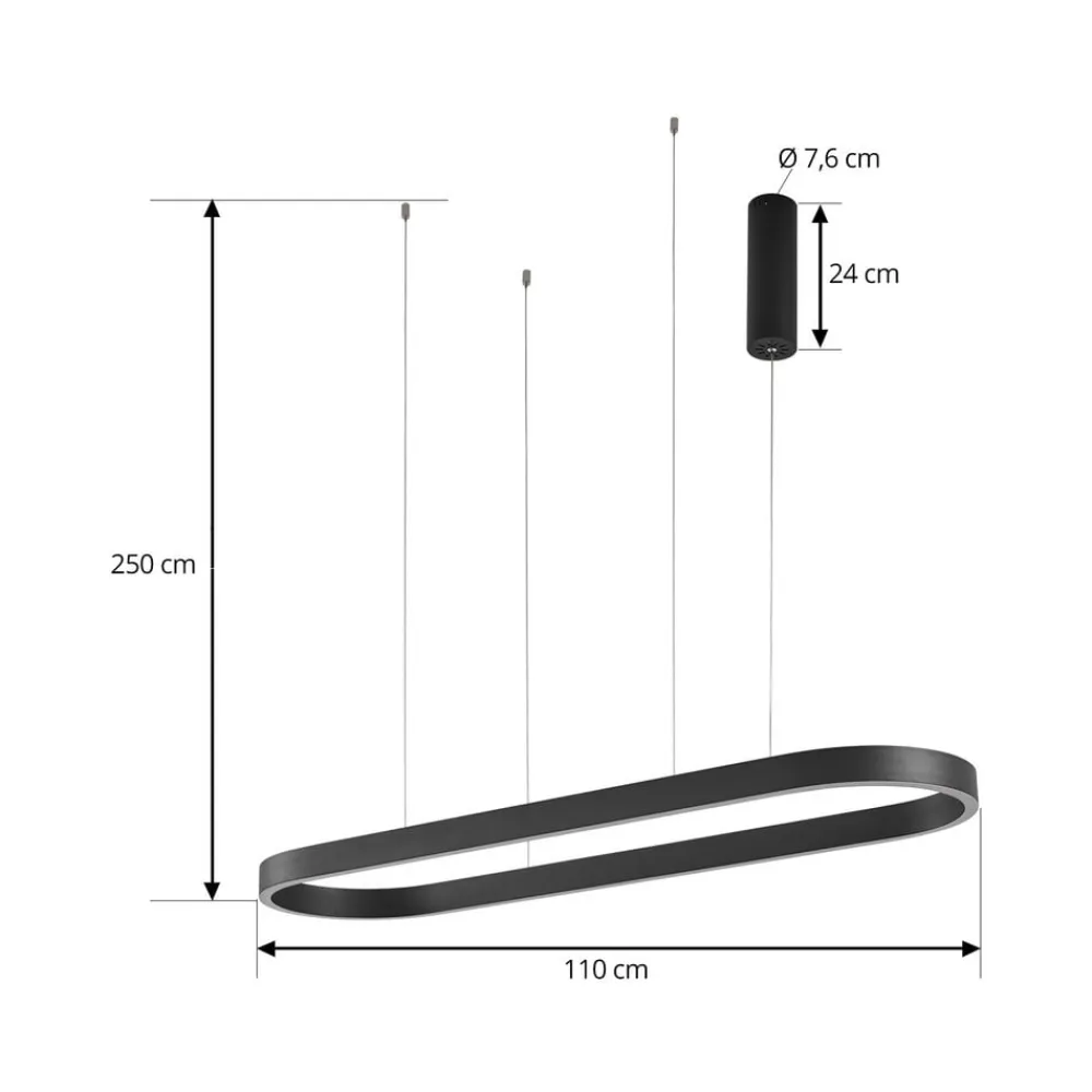 Lucande Pendellamper|Pendellamper>Smart LED-hængelampe Melinay, sort, CCT, Tuya