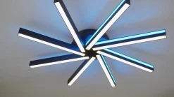 Lucande Smart LED-loftlampe Tjado, Ø70 cm, sort, RGBW