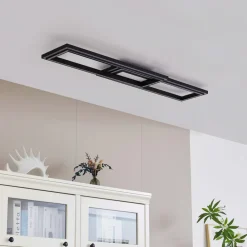 Lucande Loftlamper>Smart LED-loftslampe Tjado 115 cm sort RGB CCT