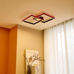 Lucande Loftlamper>Smart LED-loftslampe Tjado, 85 cm, sort, RGB, CCT