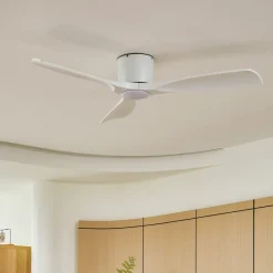 Lucande Loftventilatorer>Smart LED-loftventilator Moneno, hvid, DC, Tuya