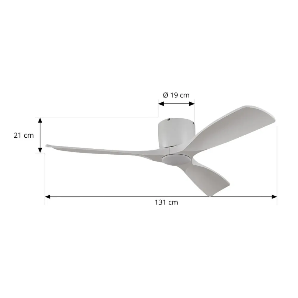 Lucande Loftventilatorer>Smart LED-loftventilator Moneno, hvid, DC, Tuya
