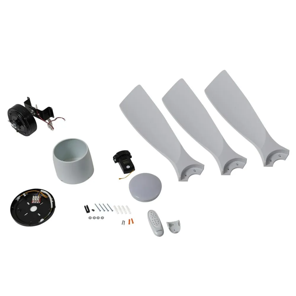 Lucande Loftventilatorer>Smart LED-loftventilator Moneno, hvid, DC, Tuya