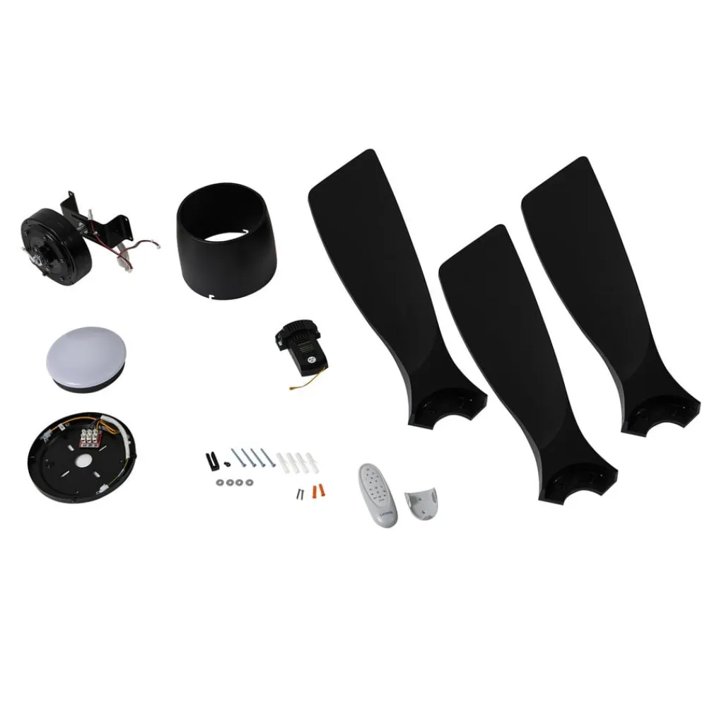 Lucande Loftventilatorer>Smart LED-loftventilator Moneno, sort, DC, Tuya