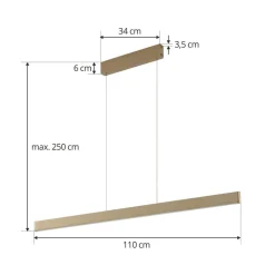 Lucande Smart LED-pendel Mylosh, guld, CCT, Tuya