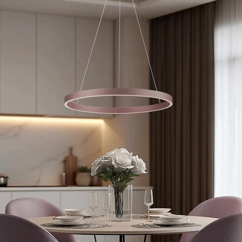 Lucande Smart LED-pendel Yonam, kaffe, 1-lys, Tuya