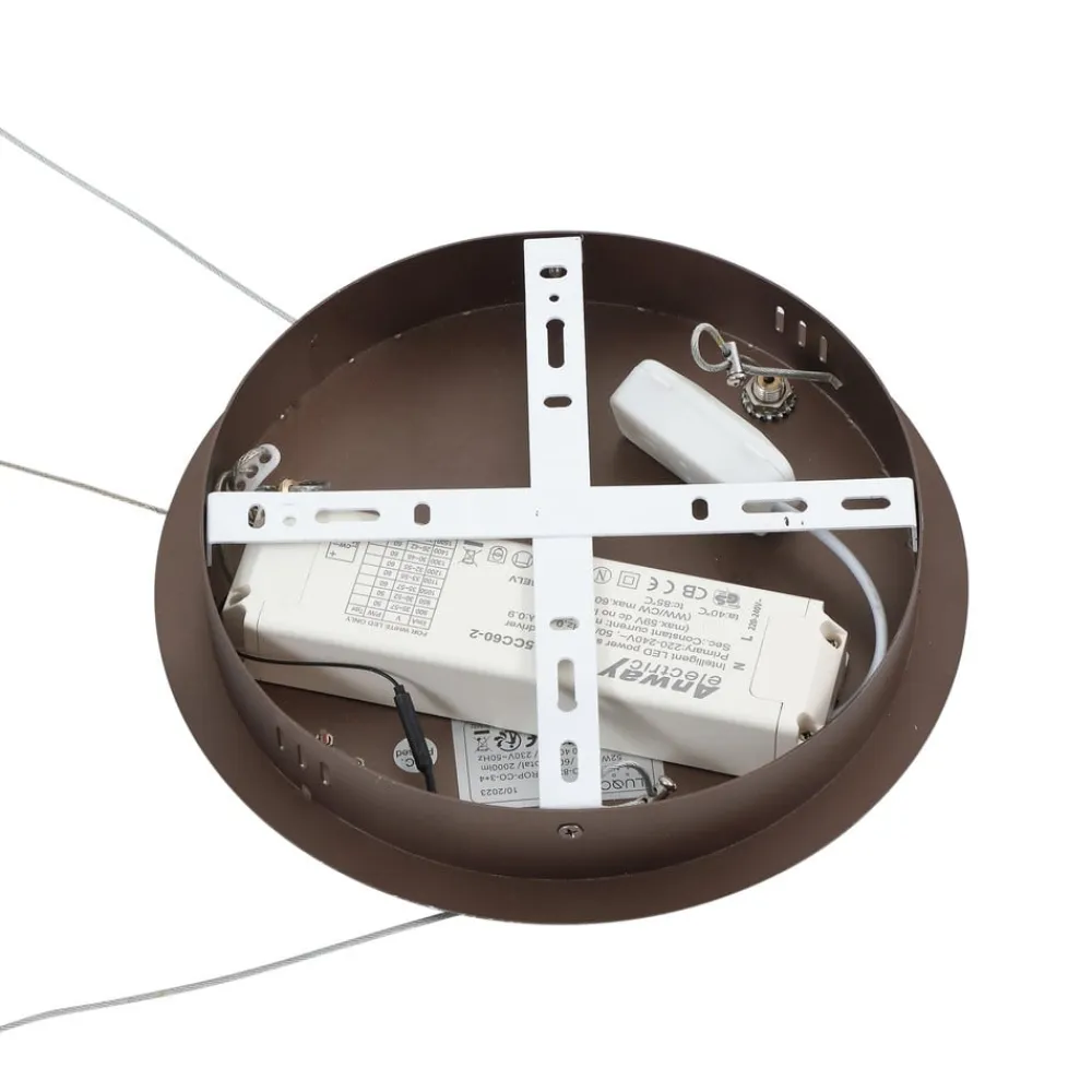 Lucande Smart LED-pendel Yonam, kaffe, 1-lys, Tuya