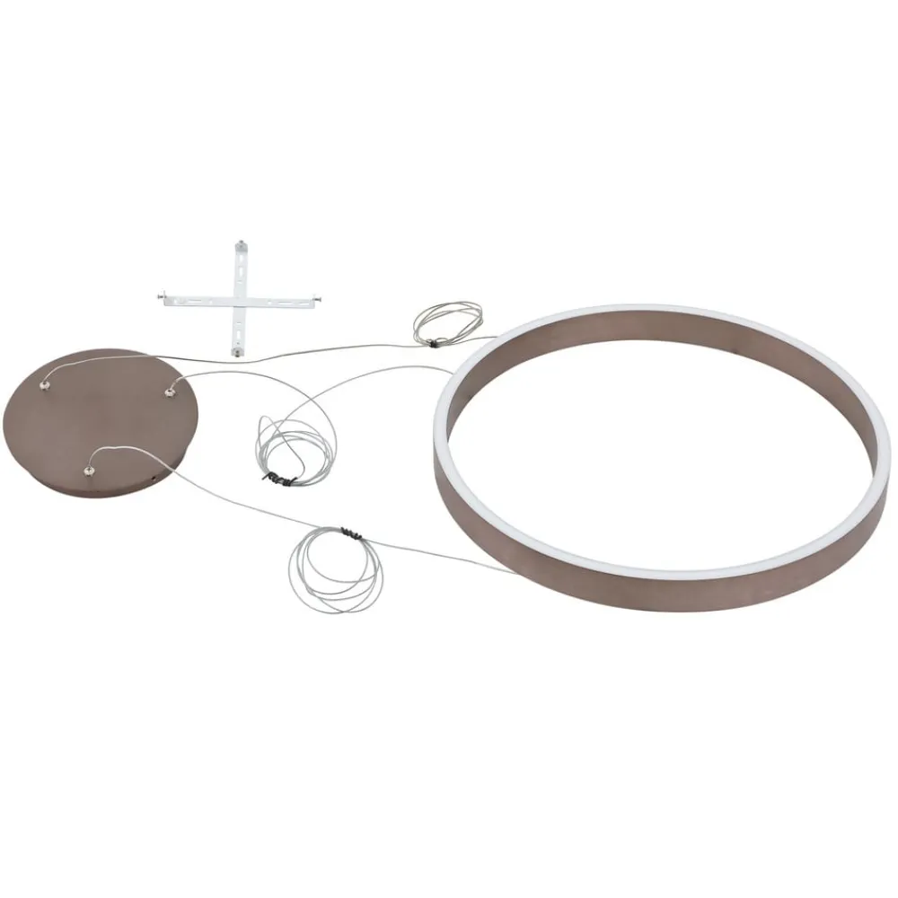 Lucande Smart LED-pendel Yonam, kaffe, 1-lys, Tuya